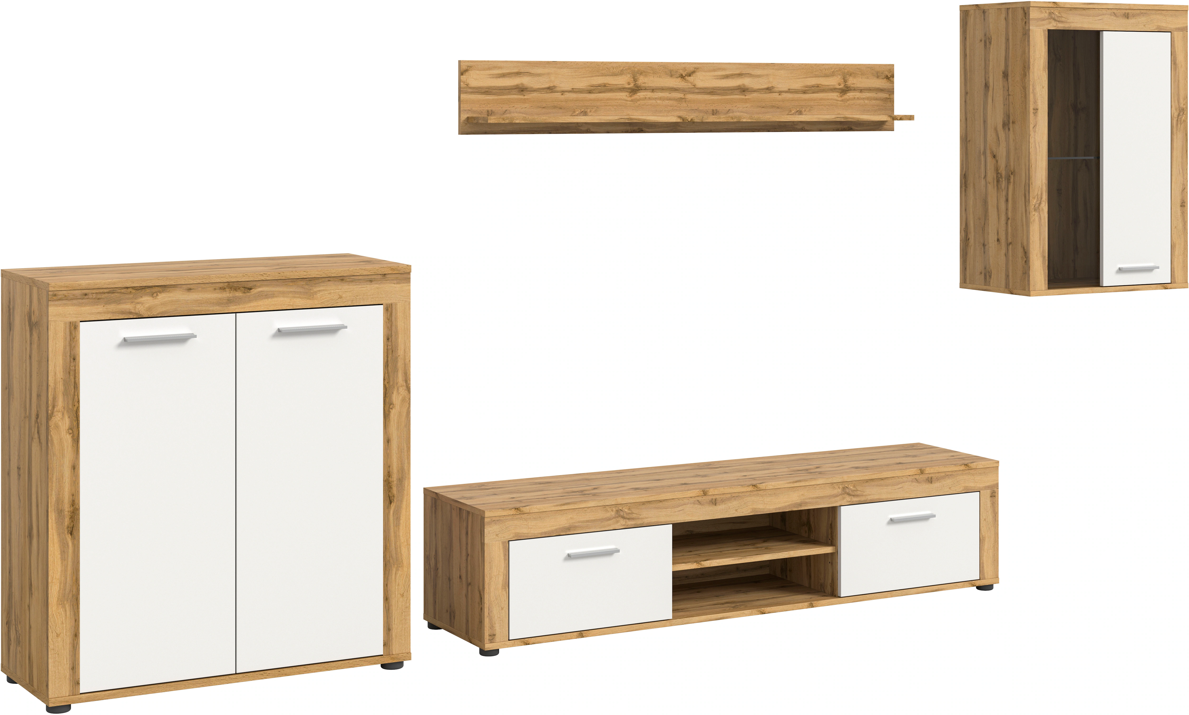 INOSIGN Wohnzimmer-Set "Aosta, 4-tlg., best. aus: Highboard, Lowboard, Wand günstig online kaufen