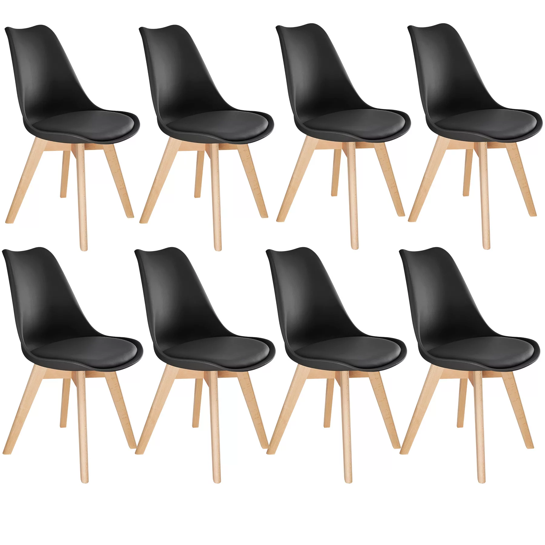 8 Esszimmerstühle Friederike - schwarz günstig online kaufen