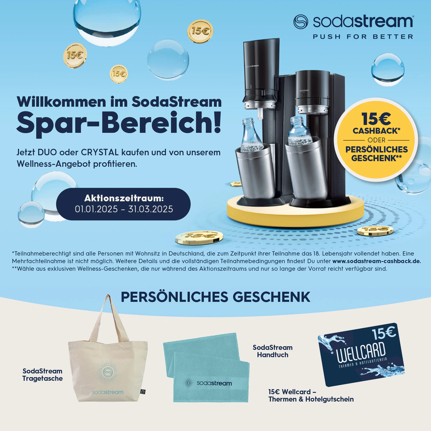 SodaStream Wassersprudler »DUO«, (Set, 4 tlg.), CO2-Zylinder, 1L Glasflasch günstig online kaufen