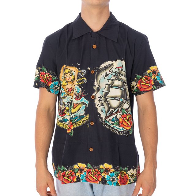 King Kerosin Kurzarmhemd Hemd King Kerosin Shirt AOP, G M, F black günstig online kaufen