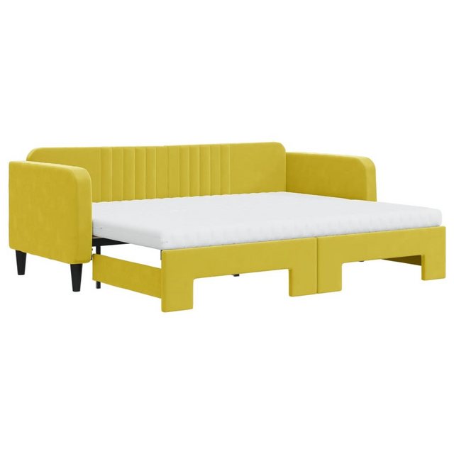 vidaXL Bett Tagesbett Ausziehbar mit Matratzen Gelb 80x200 cm Samt günstig online kaufen