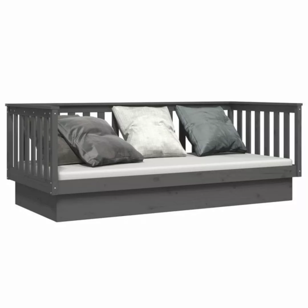 furnicato Bett Tagesbett Grau 90x200 cm Massivholz Kiefer (1-tlg) günstig online kaufen