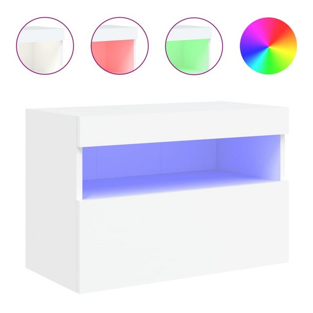 vidaXL TV-Schrank TV-Wandschrank mit LED-Leuchten Weiß 60x30x40 cm günstig online kaufen