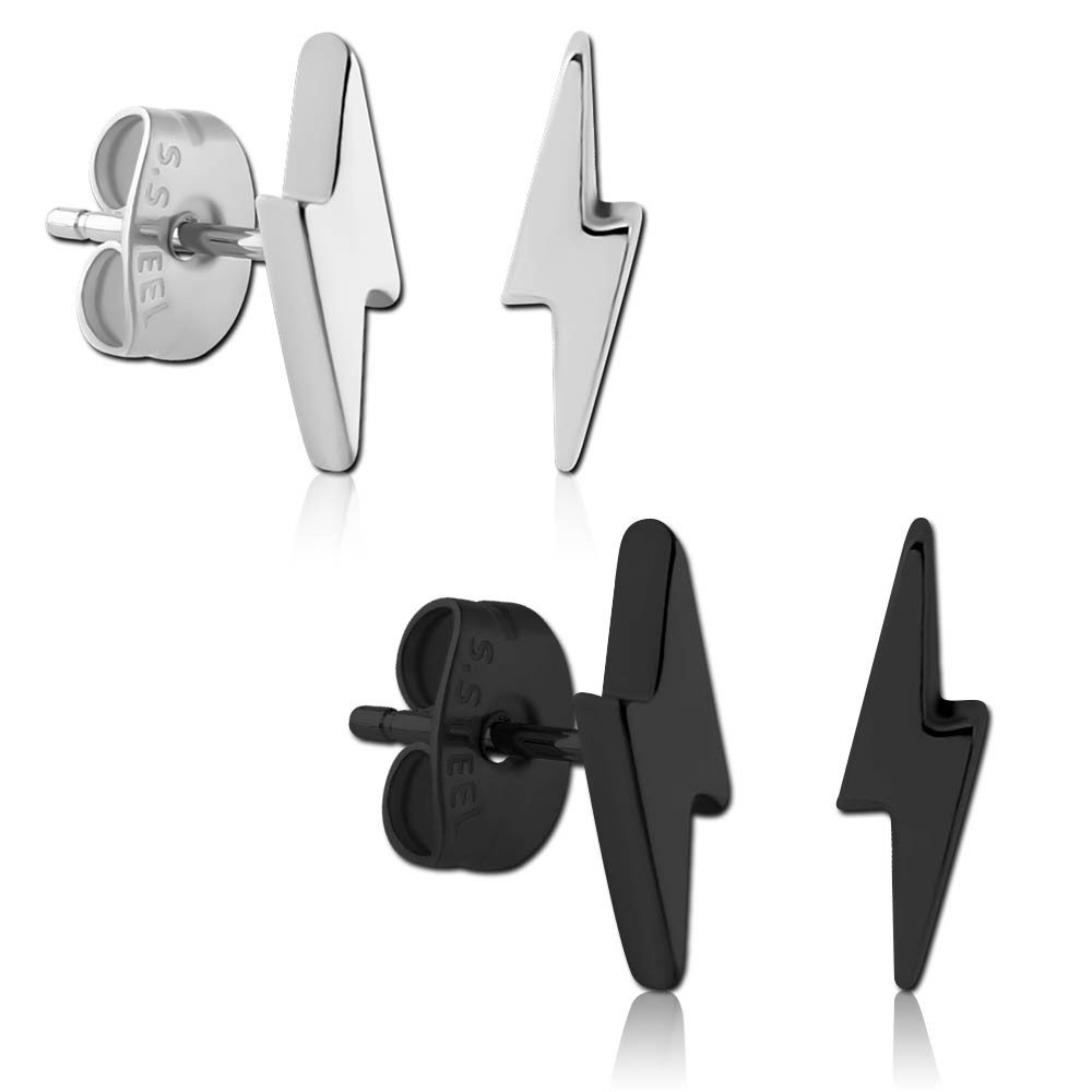 viva-adorno Paar Ohrstecker Blitz Edelstahl Ohrringe günstig online kaufen