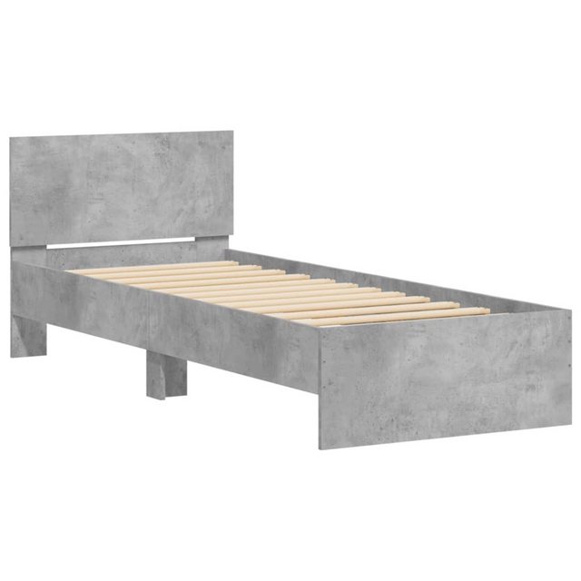 furnicato Bettgestell mit Kopfteil Betongrau 75x190 cm Holzwerkstoff (1-tlg günstig online kaufen