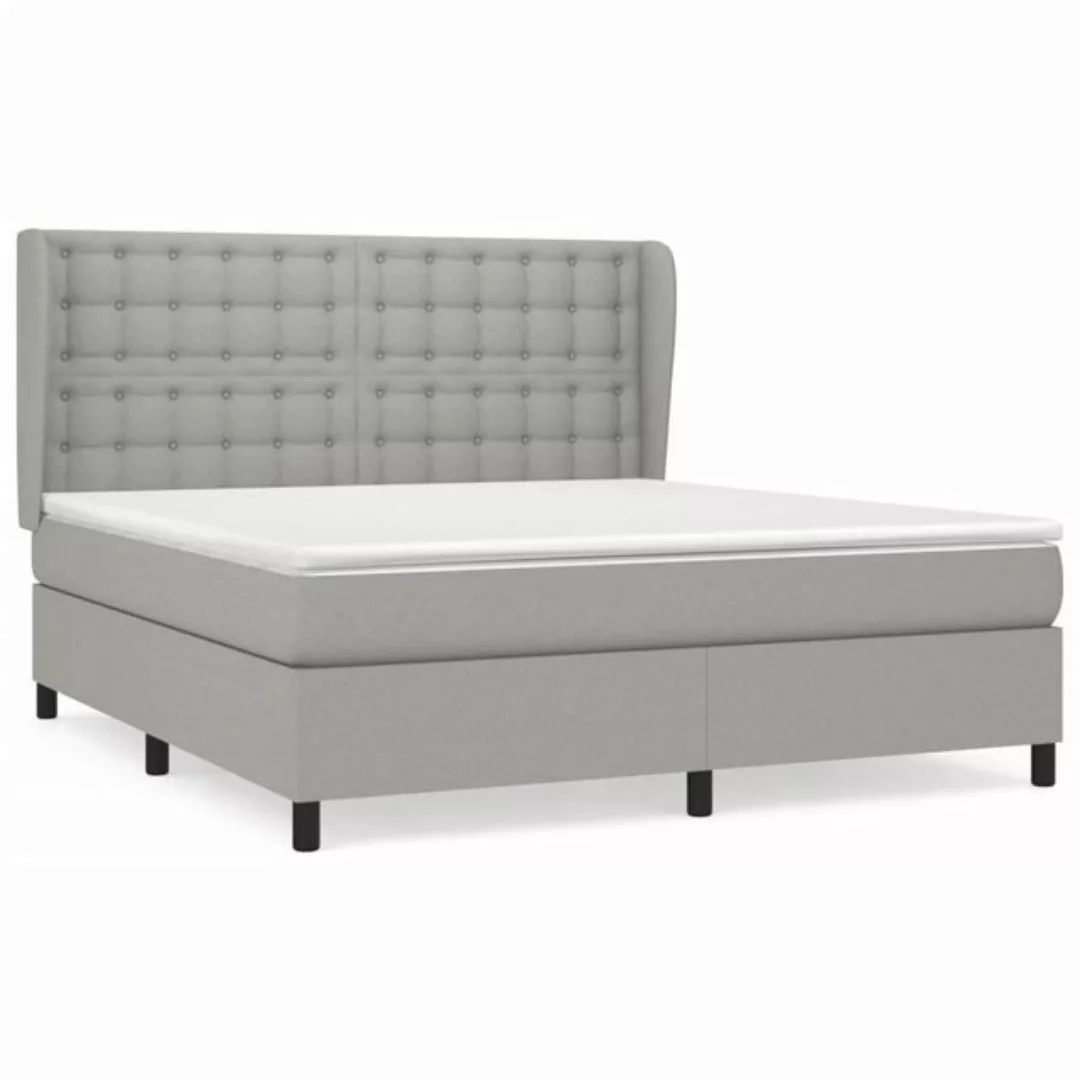 vidaXL Bettgestell Boxspringbett mit Matratze Dunkelbraun 180x200 cm Stoff günstig online kaufen