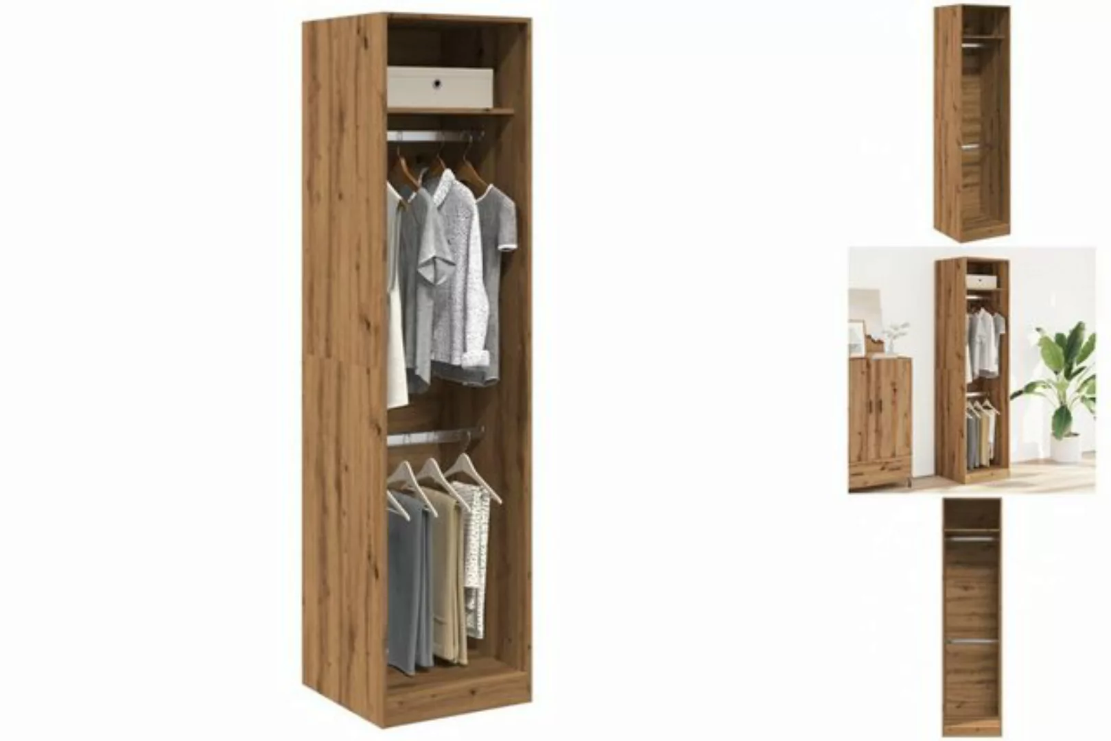 vidaXL Kleiderschrank Kleiderschrank Artisan-Eiche 50x50x200 cm Holzwerksto günstig online kaufen