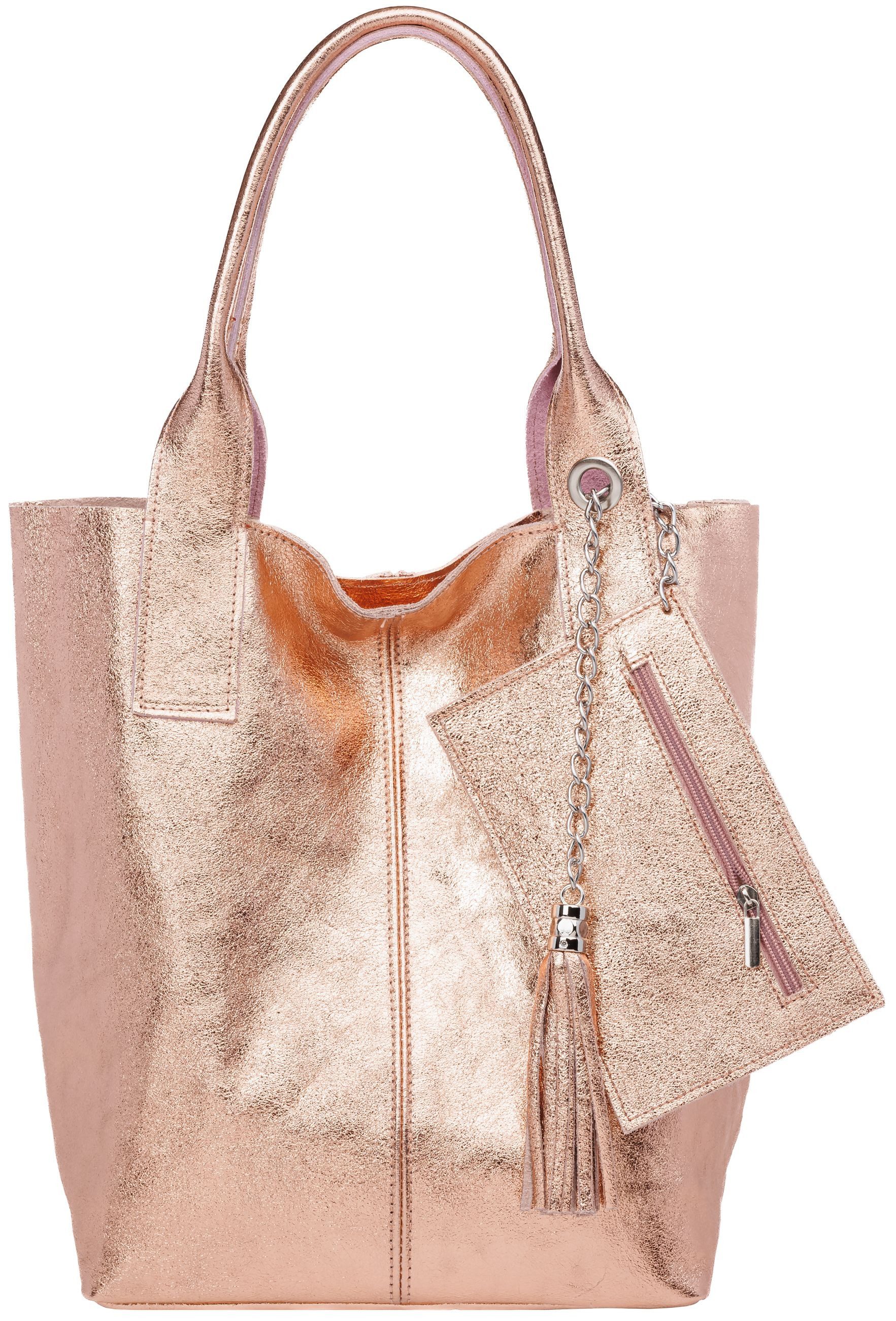 Caspar Schultertasche große Wildleder Shopper Damen günstig online kaufen