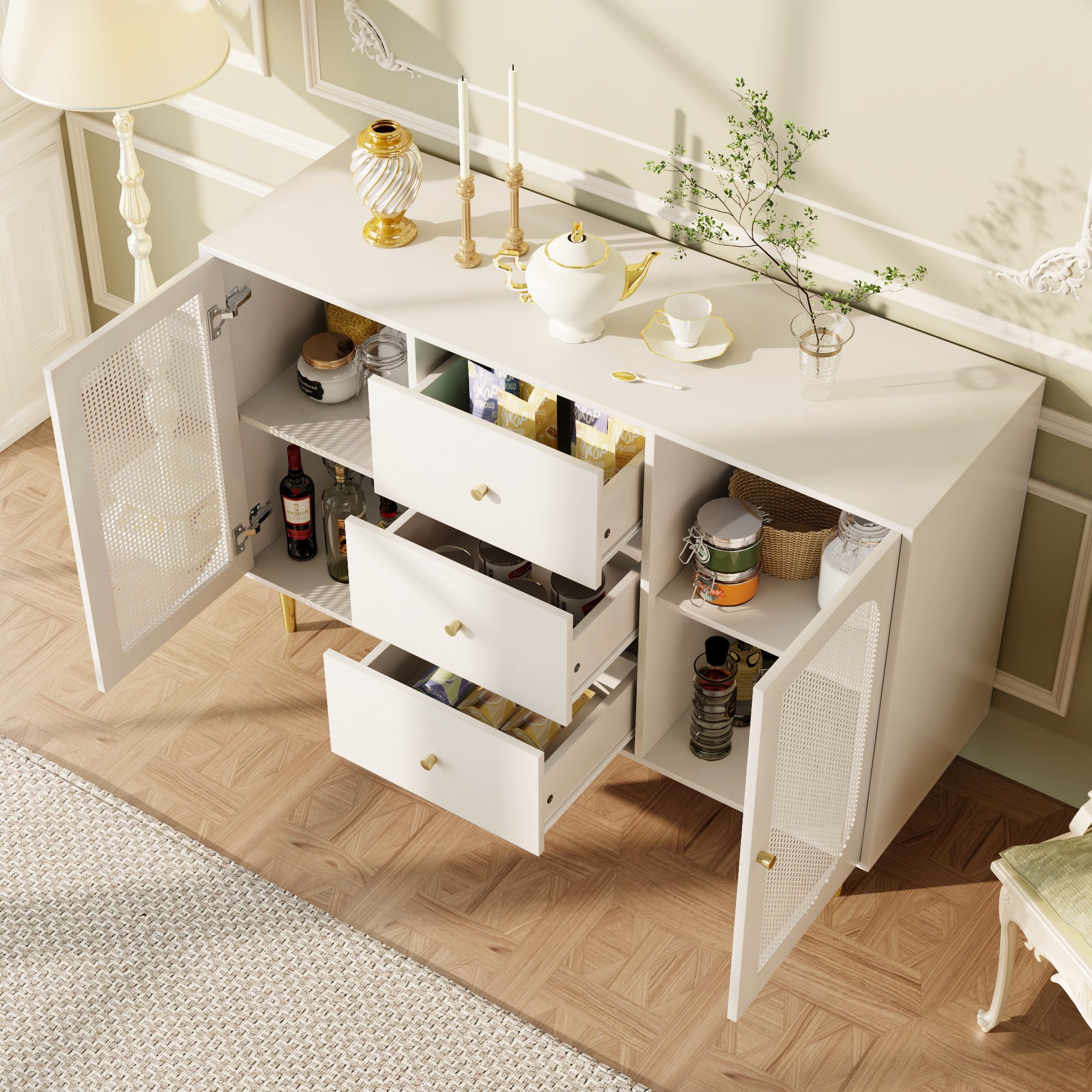 OKWISH Sideboard mit Schubladen (Anrichte, Buffet, günstig online kaufen