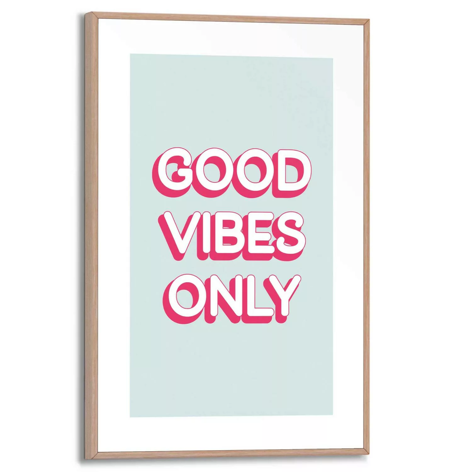 Reinders Gerahmtes Bild Good Vibes Man Cave 30 cm x 20 cm Rosa günstig online kaufen