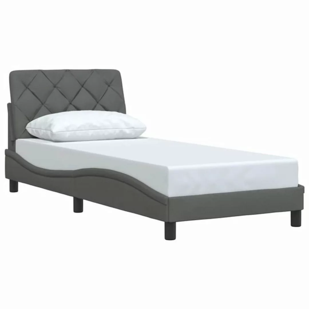 vidaXL Bett Bettgestell ohne Matratze Dunkelgrau 80x200 cm Stoff günstig online kaufen