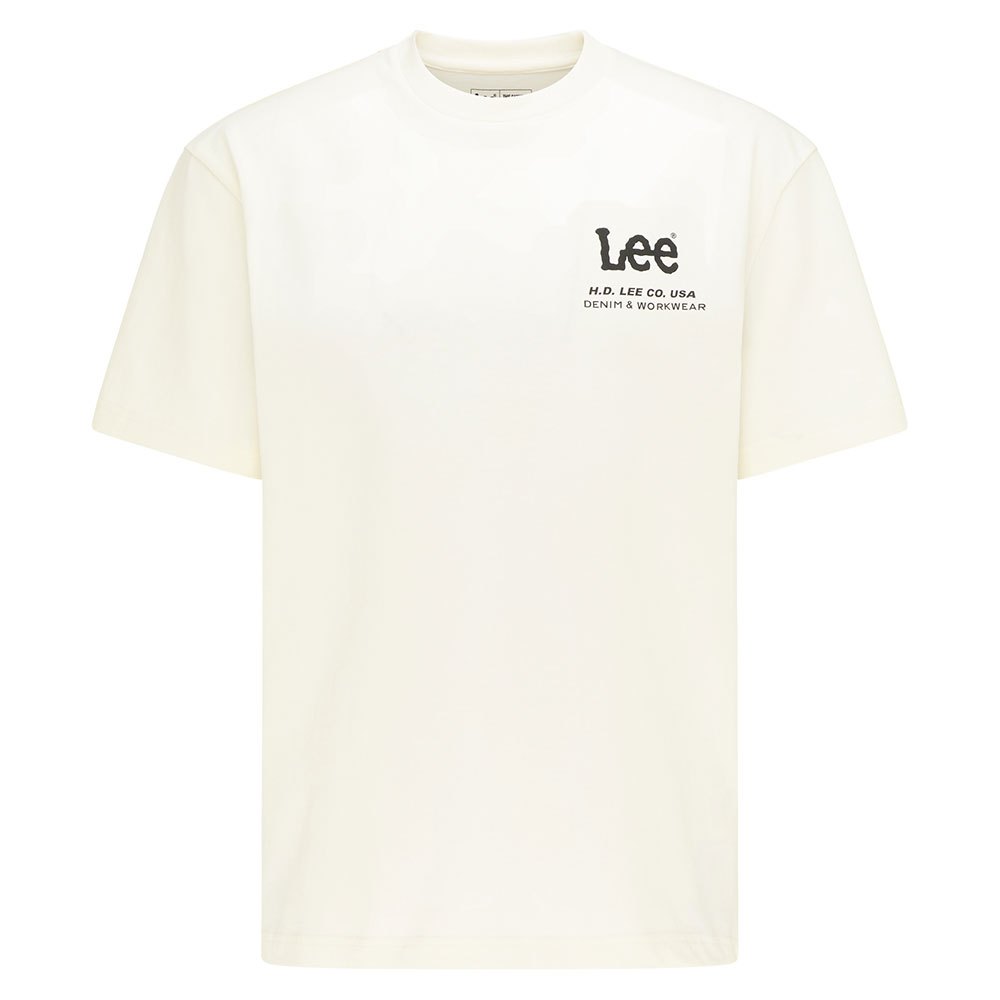 Lee Logo Loose Kurzarm Rundhalsausschnitt T-shirt S Ecru günstig online kaufen