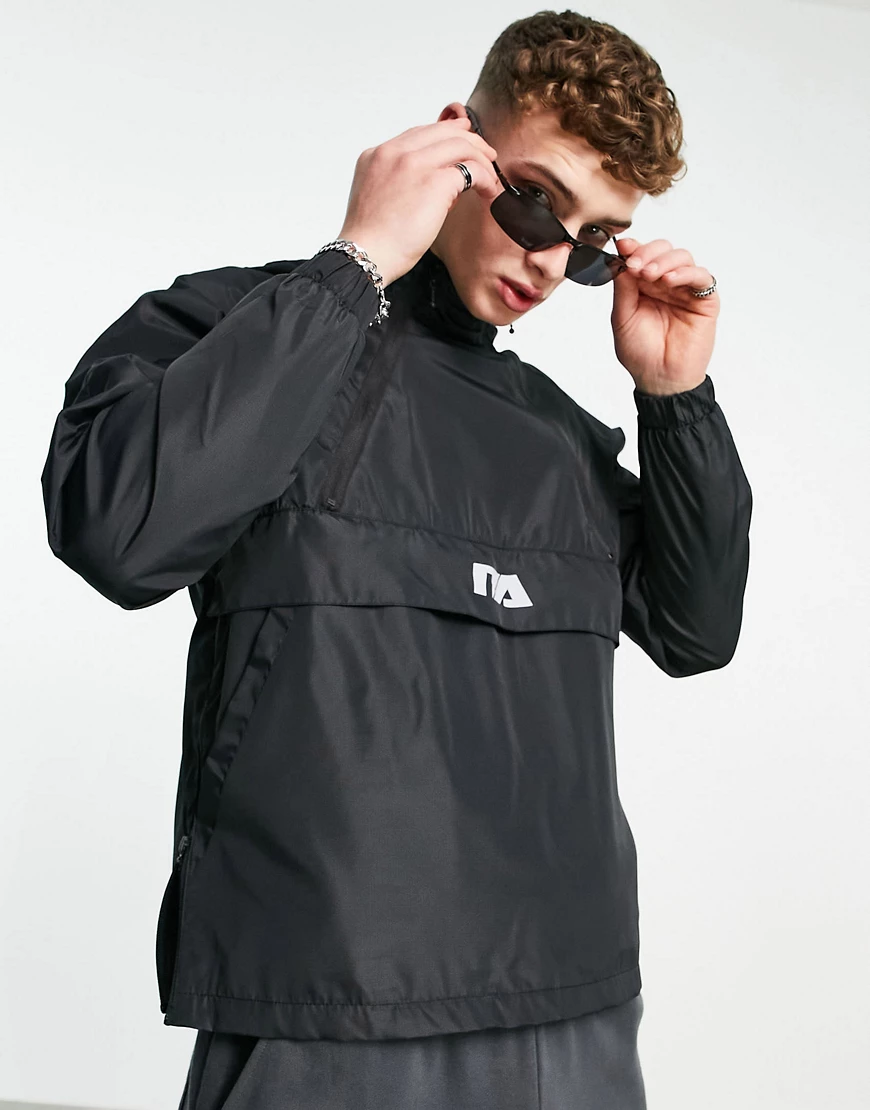 Night Addict – Anorak in Schwarz mit Logo günstig online kaufen