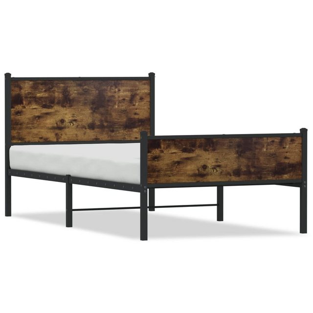 vidaXL Bett, Metallbett ohne Matratze Räuchereiche 100x200 cm günstig online kaufen