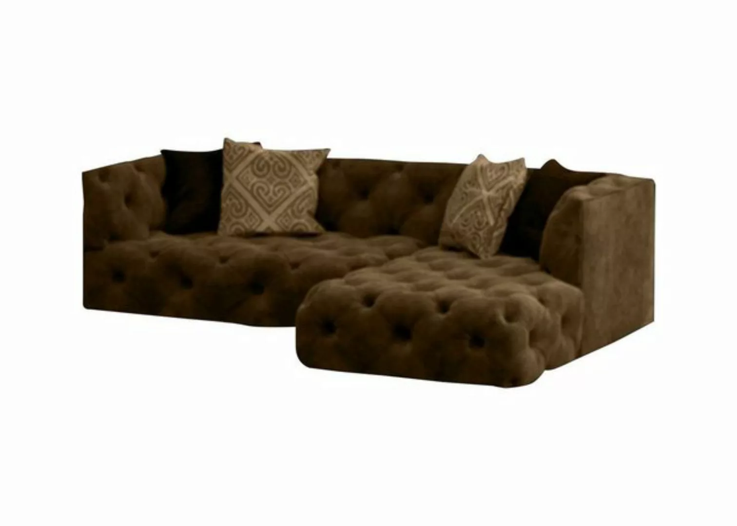 Xlmoebel Ecksofa Braune Chesterfield L-Form Sofa Design Sitzmöbel Neu, Herg günstig online kaufen