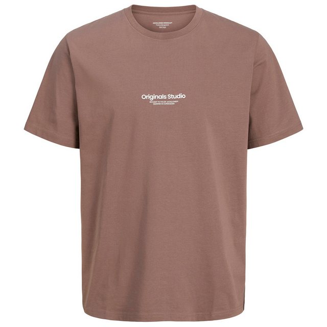 Jack & Jones Rundhalsshirt Große Größen Herren T-Shirt taupe JORVESTERBRO J günstig online kaufen