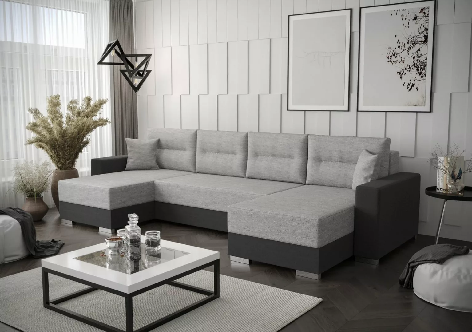 ALTDECOR Wohnlandschaft GERDI-U, Couch mit Schlaffunktion, Wohnzimmer - Eck günstig online kaufen