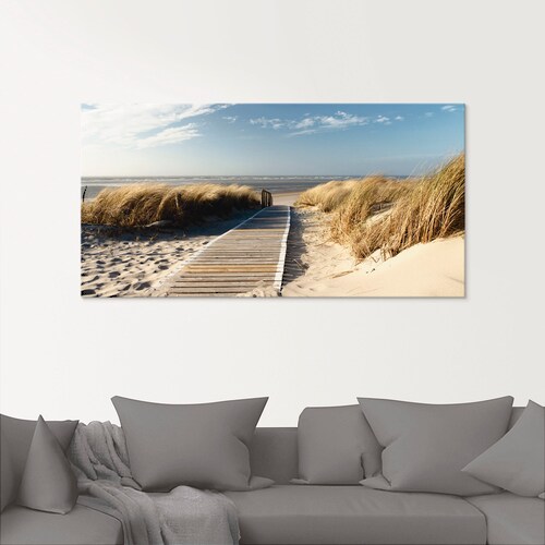 Artland Glasbild "Nordseestrand auf Langeoog - Steg", Strand, (1 St.), in v günstig online kaufen