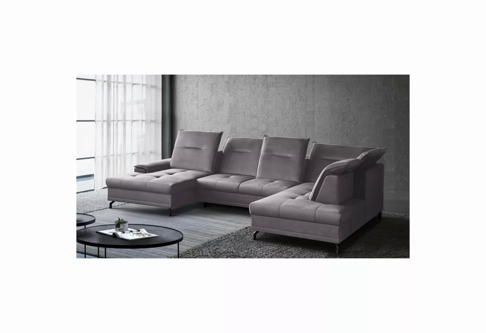 Beautysofa Polsterecke Bruno U, U-Form Polsterecke XXL, Sitztiefenverstellu günstig online kaufen