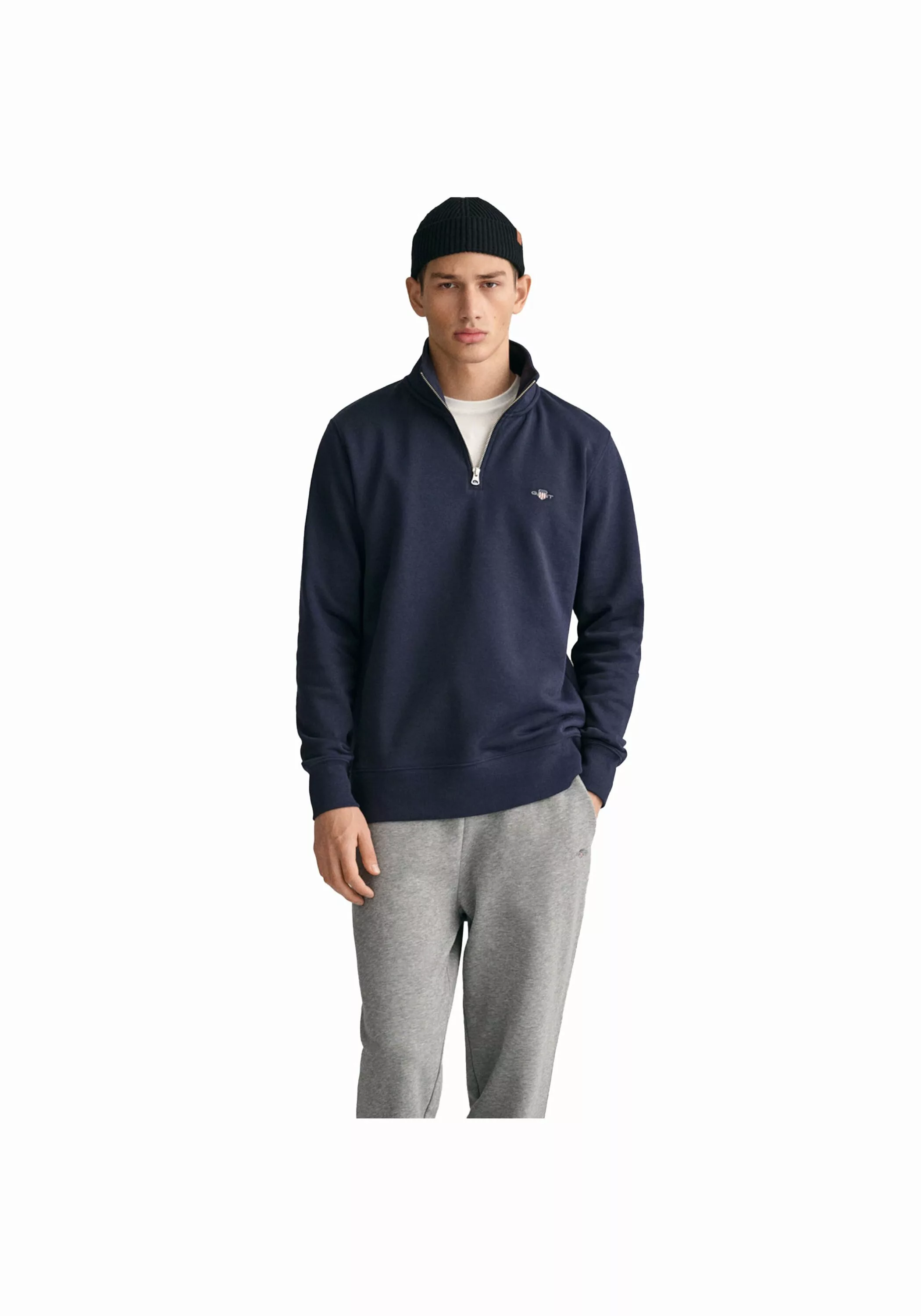 Gant Sweatshirt "REG SHIELD HALF ZIP SWEAT", mit Logostickerei auf der Brus günstig online kaufen