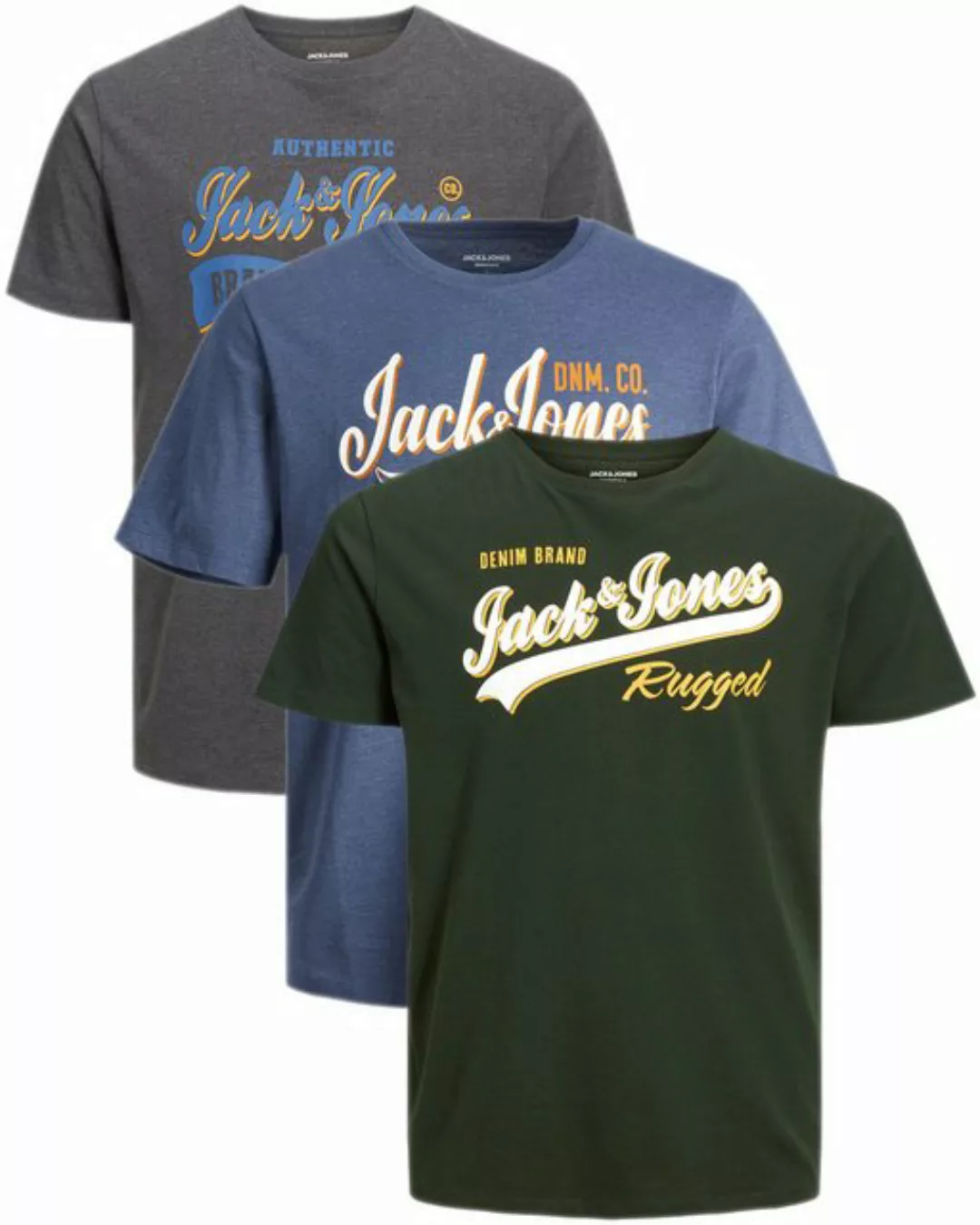 Jack & Jones Plus Print-Shirt (Spar-Set, 3er-Pack) Big Size Shirt, Übergröß günstig online kaufen