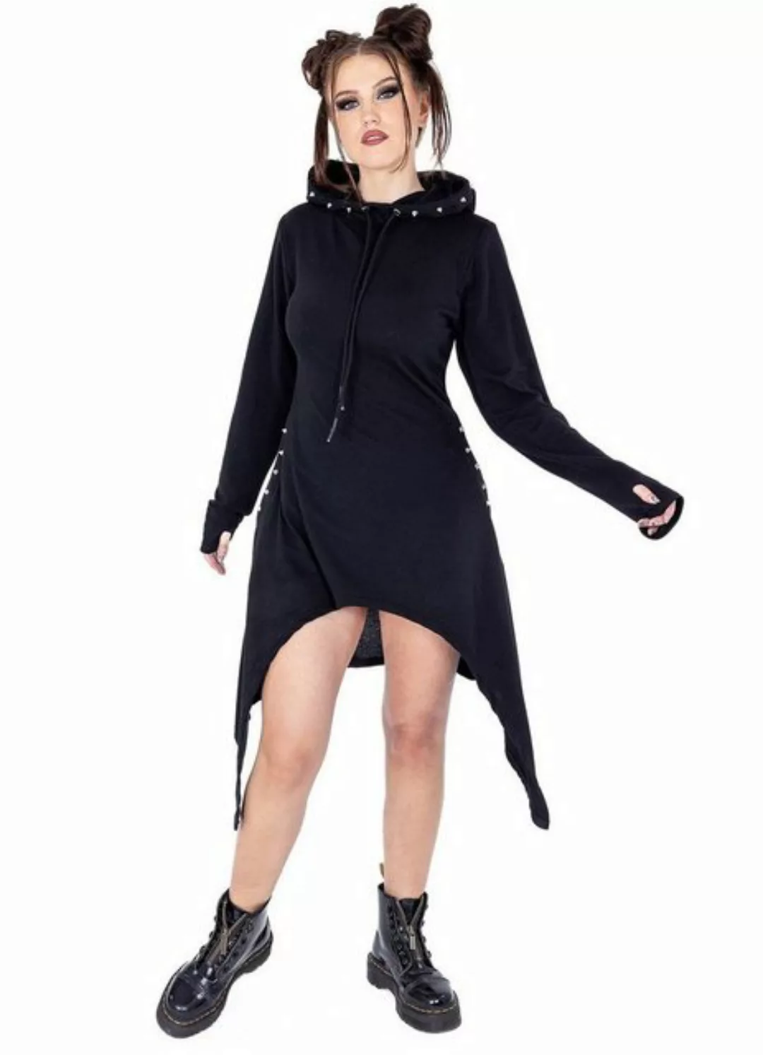 Poizen Industries Minikleid Augusta Dress Asymmetrisches Sweatkleid Gothic günstig online kaufen