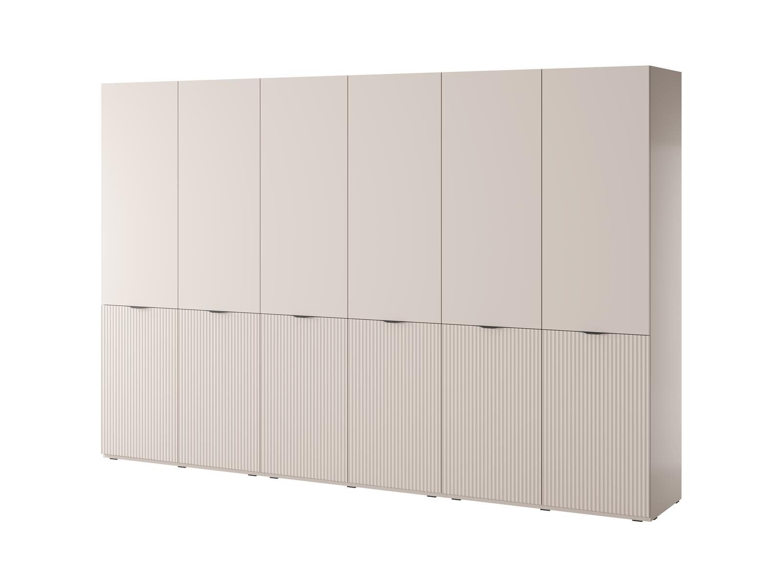 Compleo Kleiderschrank 6-Türen, gerifflete Front, geräumig günstig online kaufen