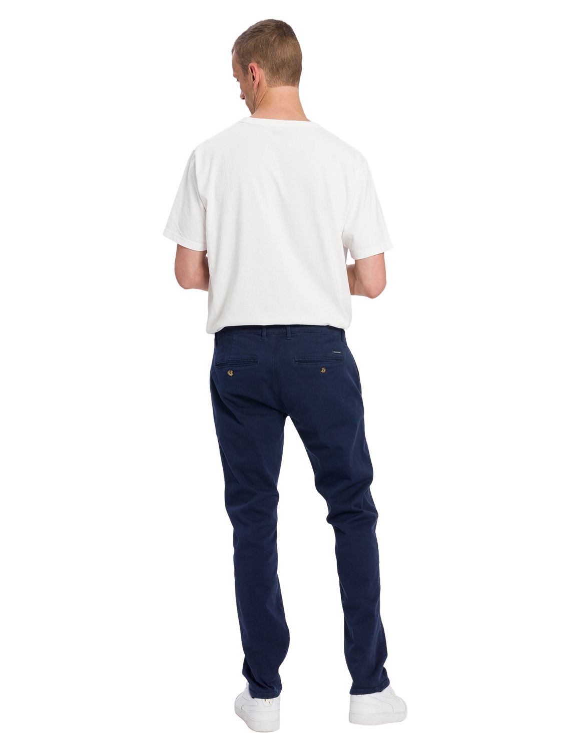 Cross Jeans Herren SLIM TAPERED CHINO Hose Tapered Fit Blau Navy günstig online kaufen