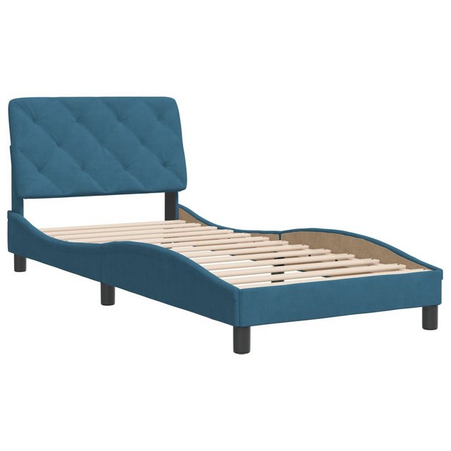 vidaXL Bett Bettgestell mit Kopfteil Blau 90x190 cm Samt günstig online kaufen