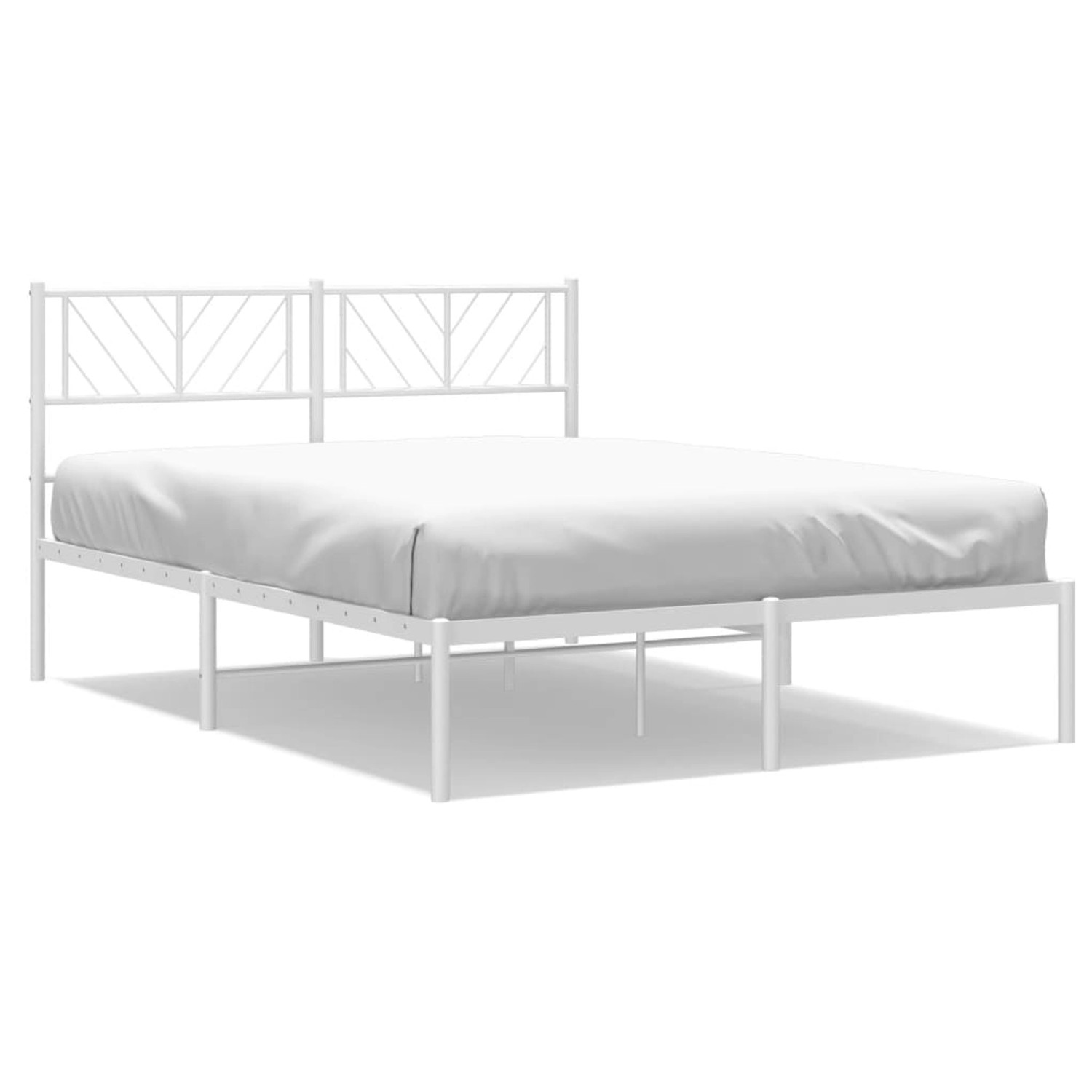 vidaXL Bettgestell mit Kopfteil Metall Weiß 140x190 cm Modell 191883554 günstig online kaufen