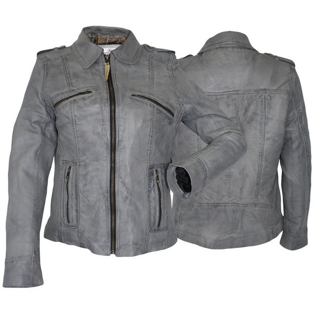 German Wear Lederjacke Trend 415J grau Damen Lederjacke Jacke aus Lamm Napp günstig online kaufen