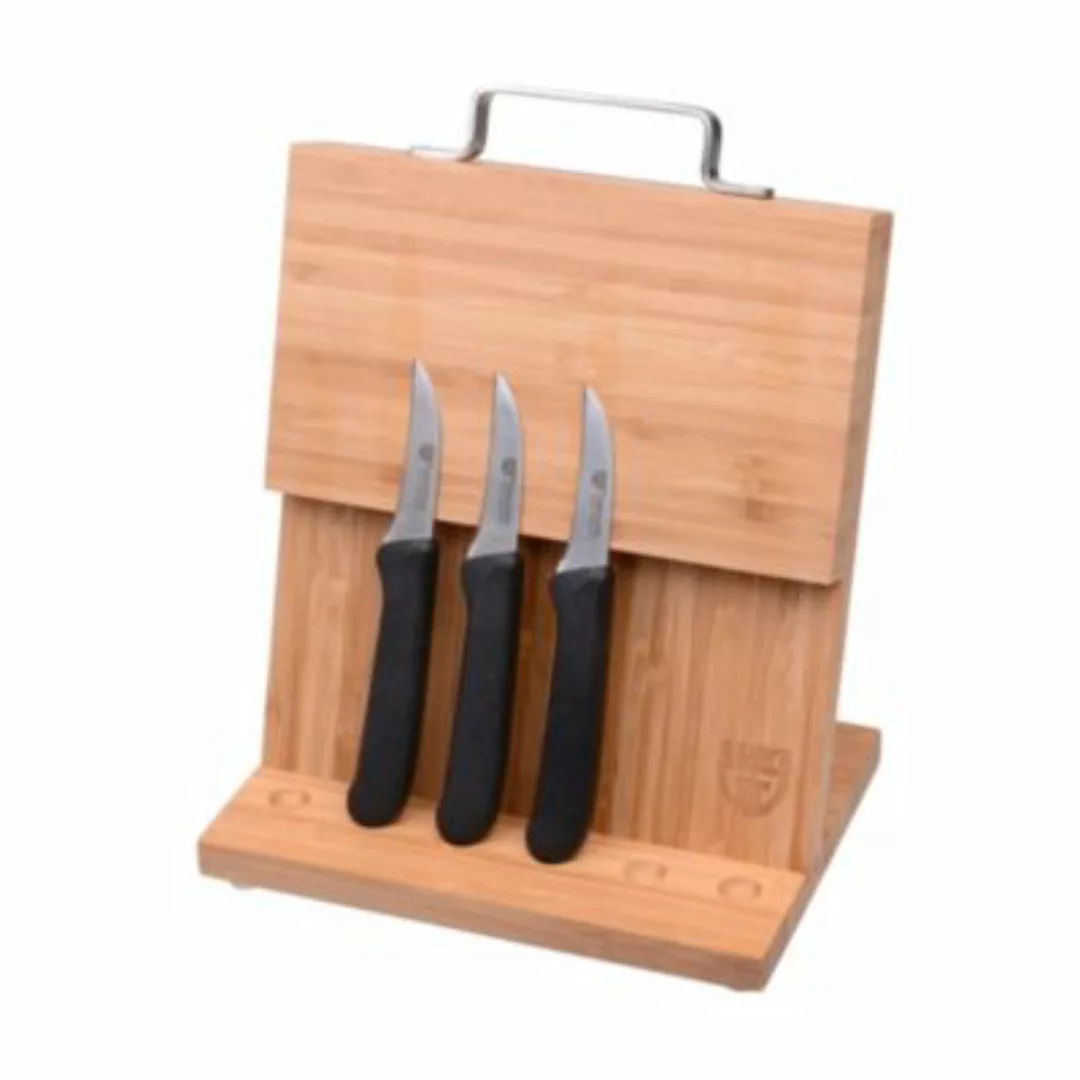 GRÄWE® Magnet-Messerhalter Bambus klein mit Küchenmessern schwarz günstig online kaufen