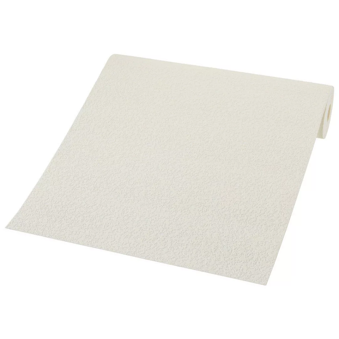 Bricoflor Papier Strukturtapete Weiß Uni Papiertapete Hell Ideal für Flur u günstig online kaufen