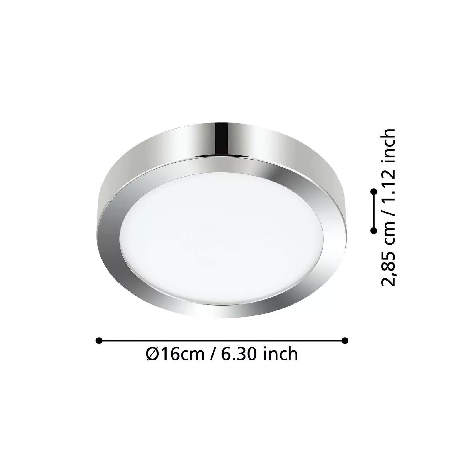 LED-Deckenlampe Fueva 5 IP44 3000K chrom 16x16cm günstig online kaufen