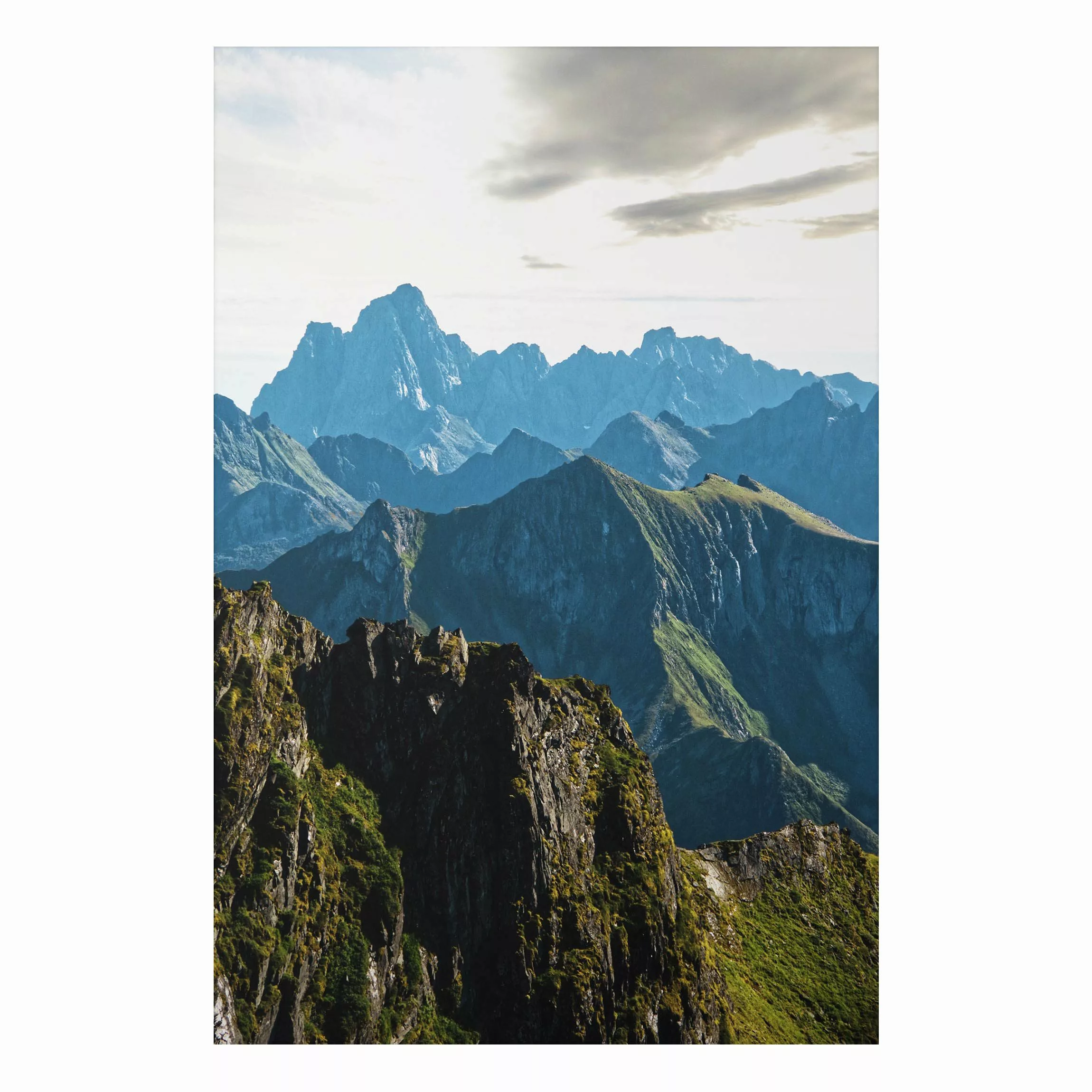 Alu-Dibond Bild Berge auf den Lofoten günstig online kaufen