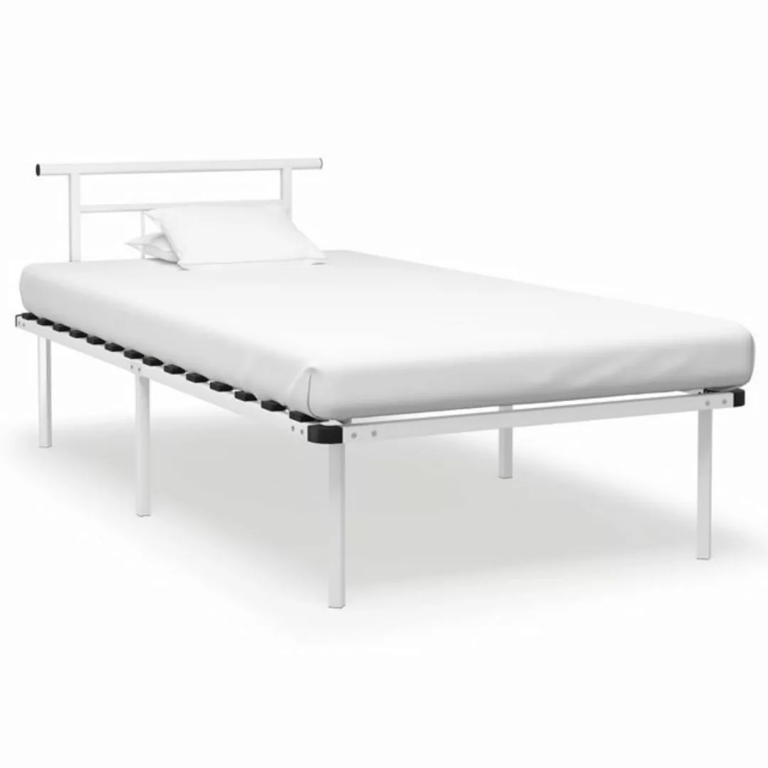 furnicato Bett Bettgestell Weiß Metall 100x200 cm günstig online kaufen