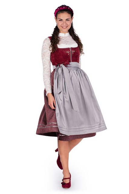 Spieth & Wensky Dirndl Cord Dirndl 2tlg. - BEATRICE - dunkelrot/marsala//si günstig online kaufen