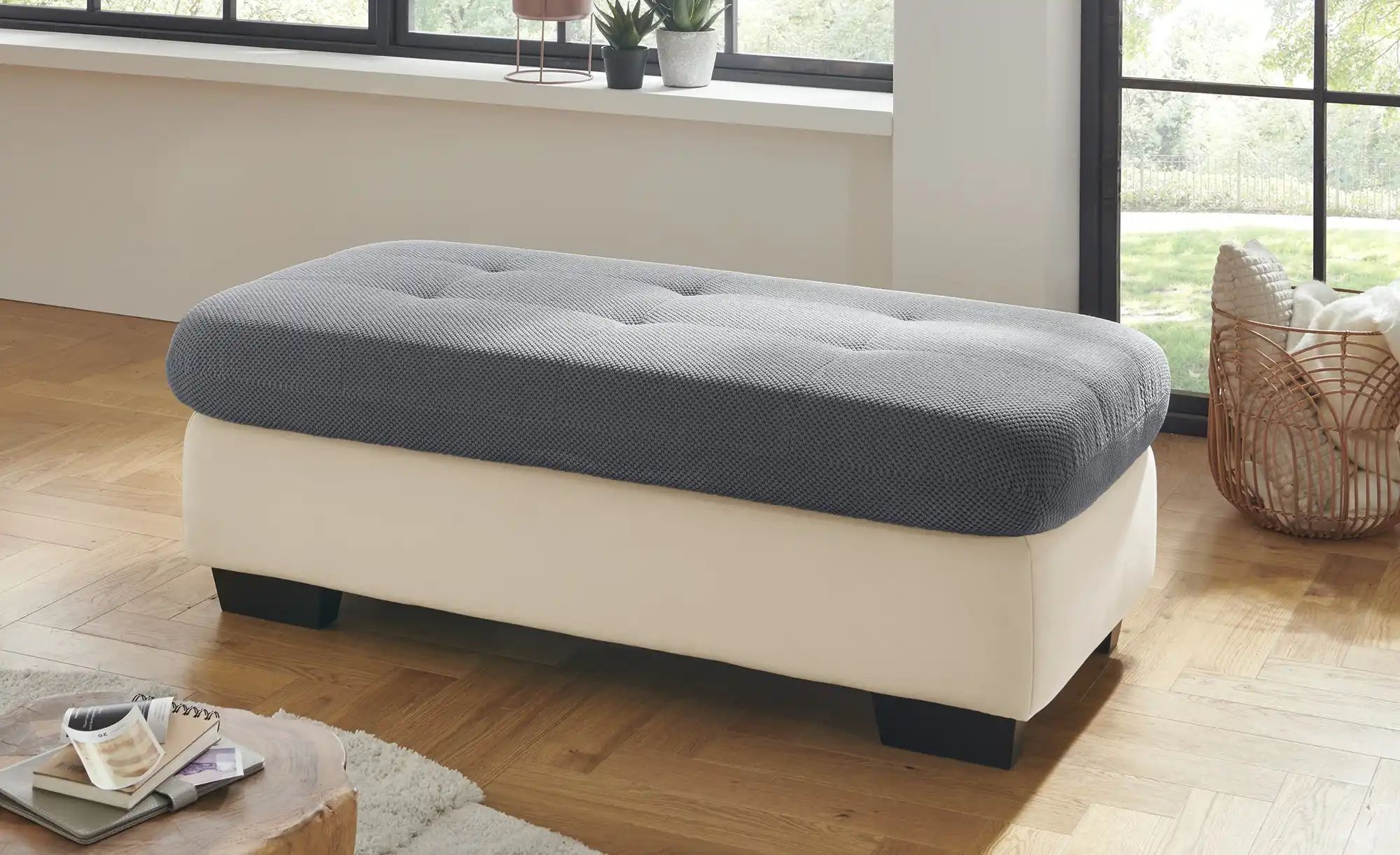 Lounge Collection Sofahocker  Davinci ¦ grau ¦ Maße (cm): B: 135 H: 47 T: 6 günstig online kaufen