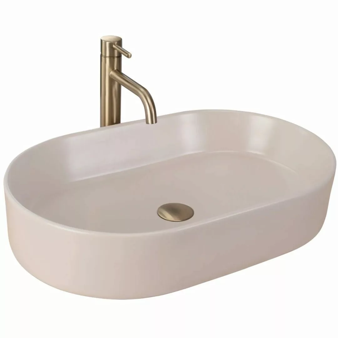 wohnwerk.idee Aufsatzwaschbecken Waschbecken Matt Weiß Beige günstig online kaufen