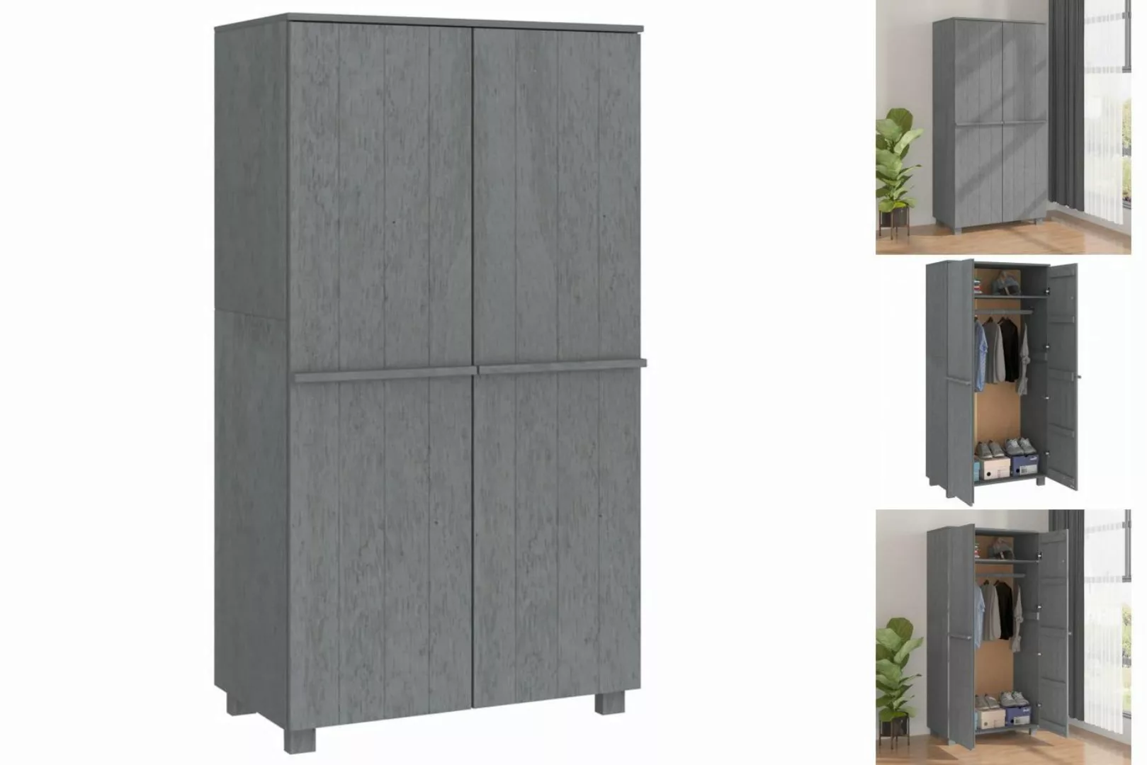 vidaXL Kleiderschrank Kleiderschrank Dunkelgrau 89x50x180 cm Massivholz Kie günstig online kaufen