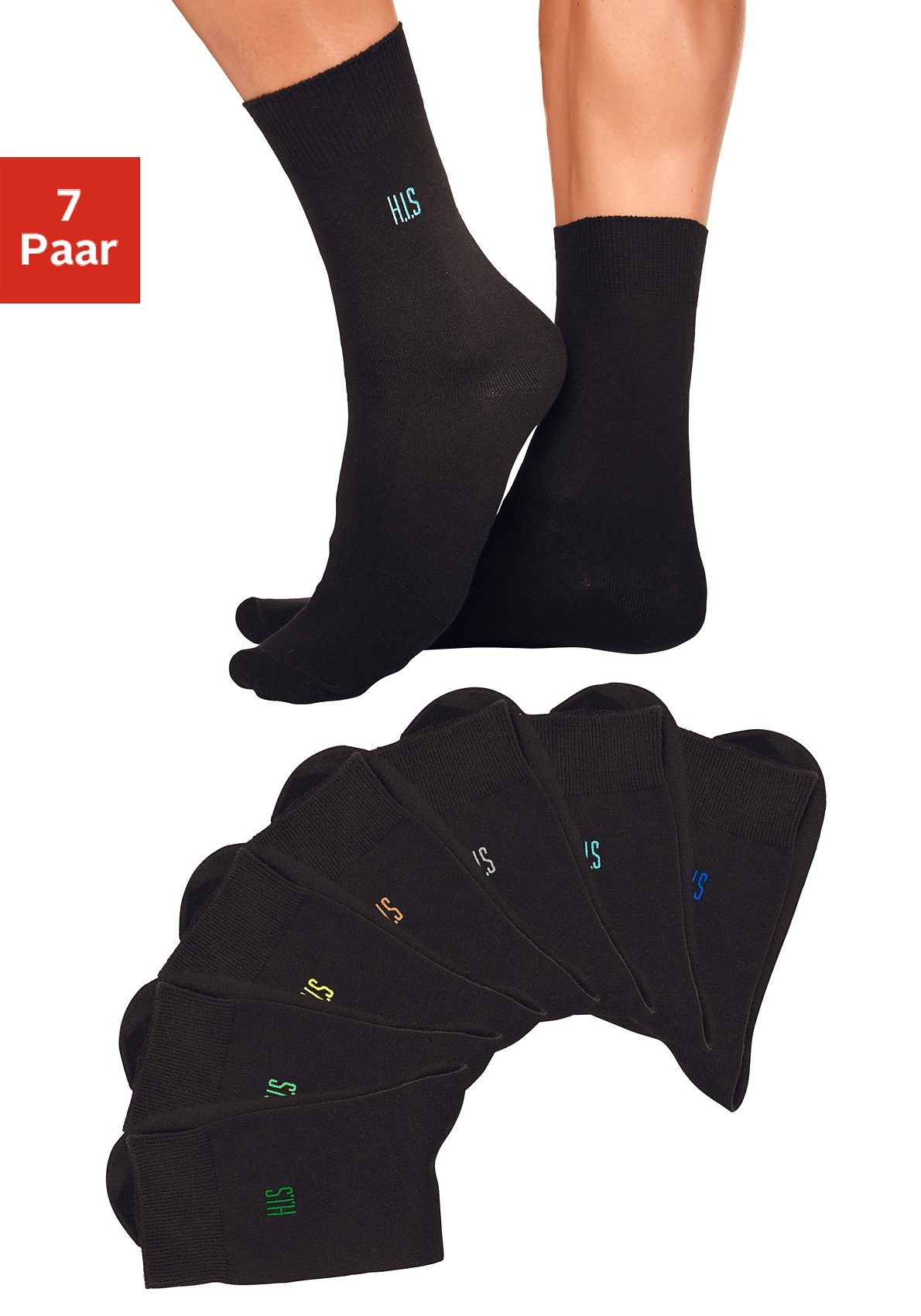 H.I.S Basicsocken, (7 Paar), mit Komfortbündchen günstig online kaufen