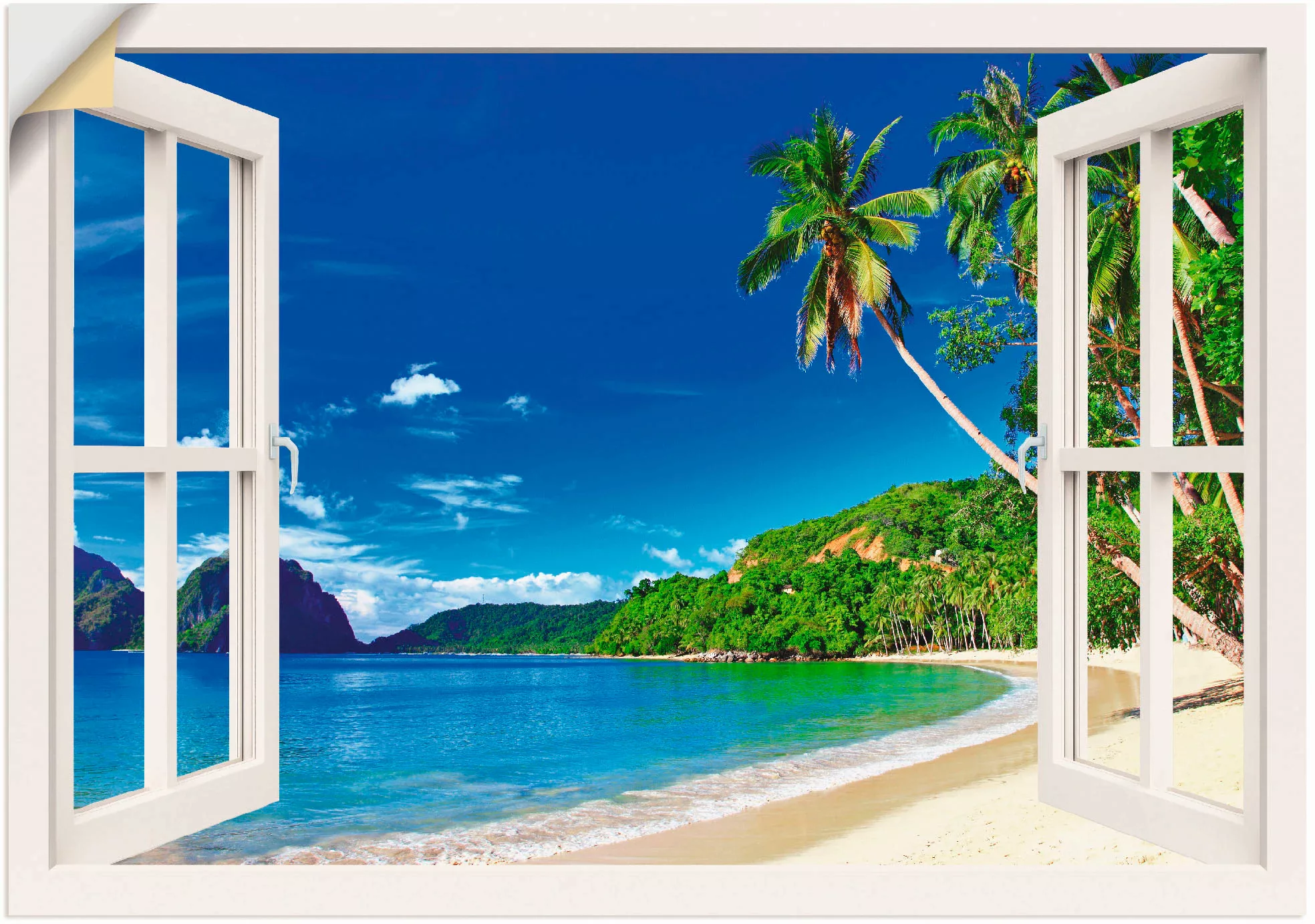 Artland Wandbild »Fensterblick Paradies«, Fensterblick, (1 St.) günstig online kaufen