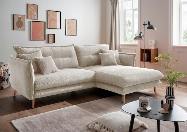 INOSIGN Ecksofa »Lazio modern und bequem, schmale Armlehnen, tolle Detailve günstig online kaufen