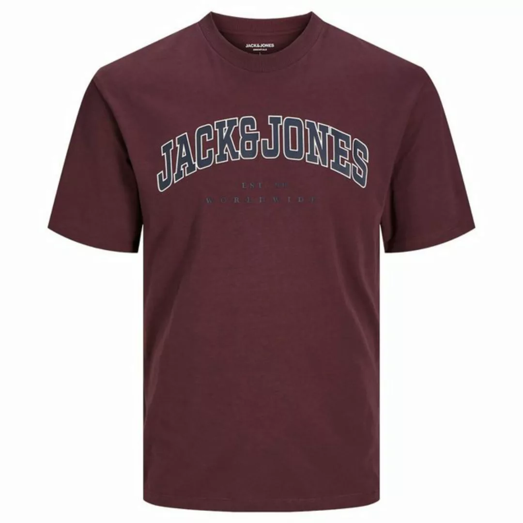 Jack & Jones Rundhalsshirt Große Größen T-Shirt weinrot Logoprint Jack&Jone günstig online kaufen