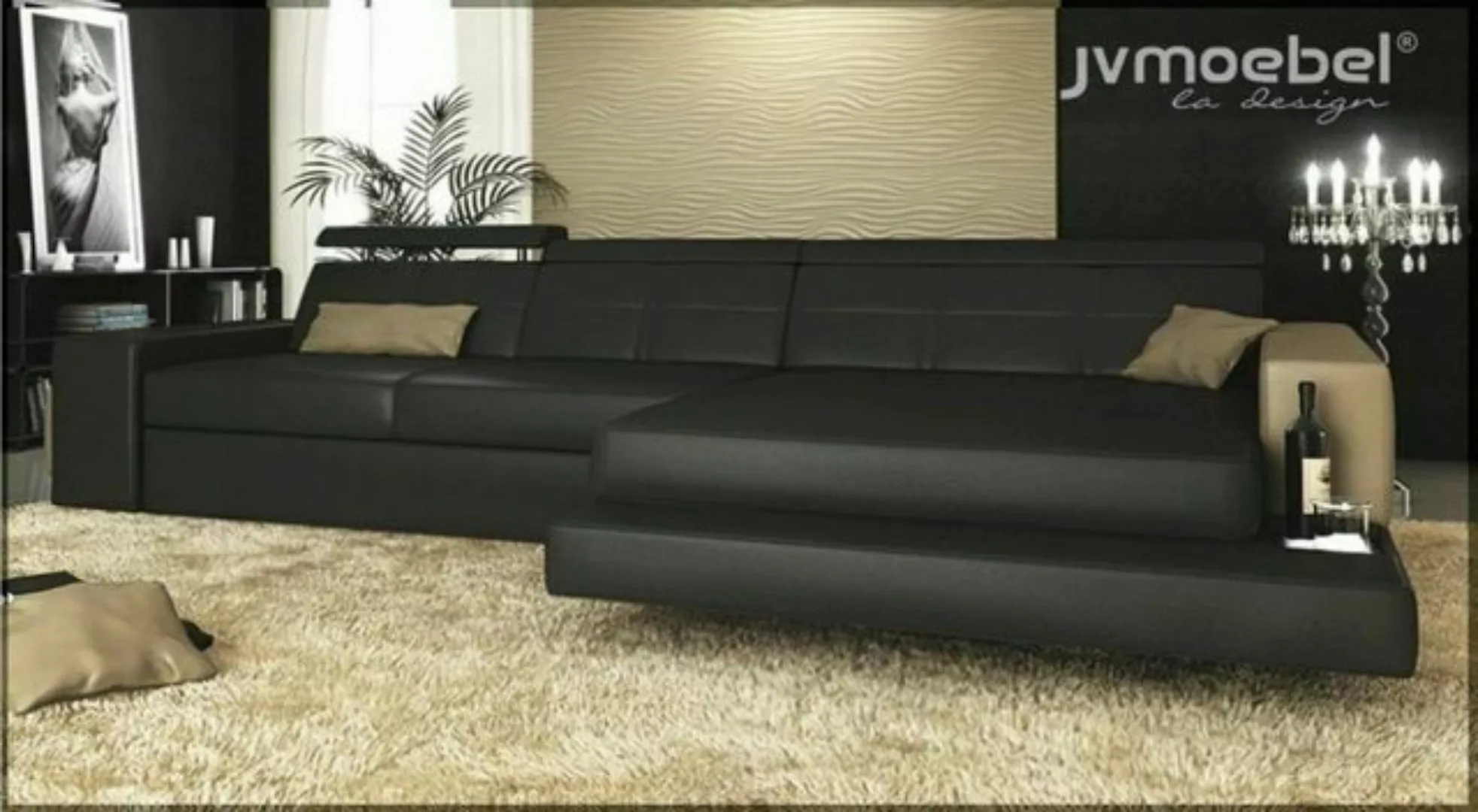 JVmoebel Ecksofa Ecksofa Couch Polster Wohnlandschaft Eck Ecke Leder Sofa, günstig online kaufen