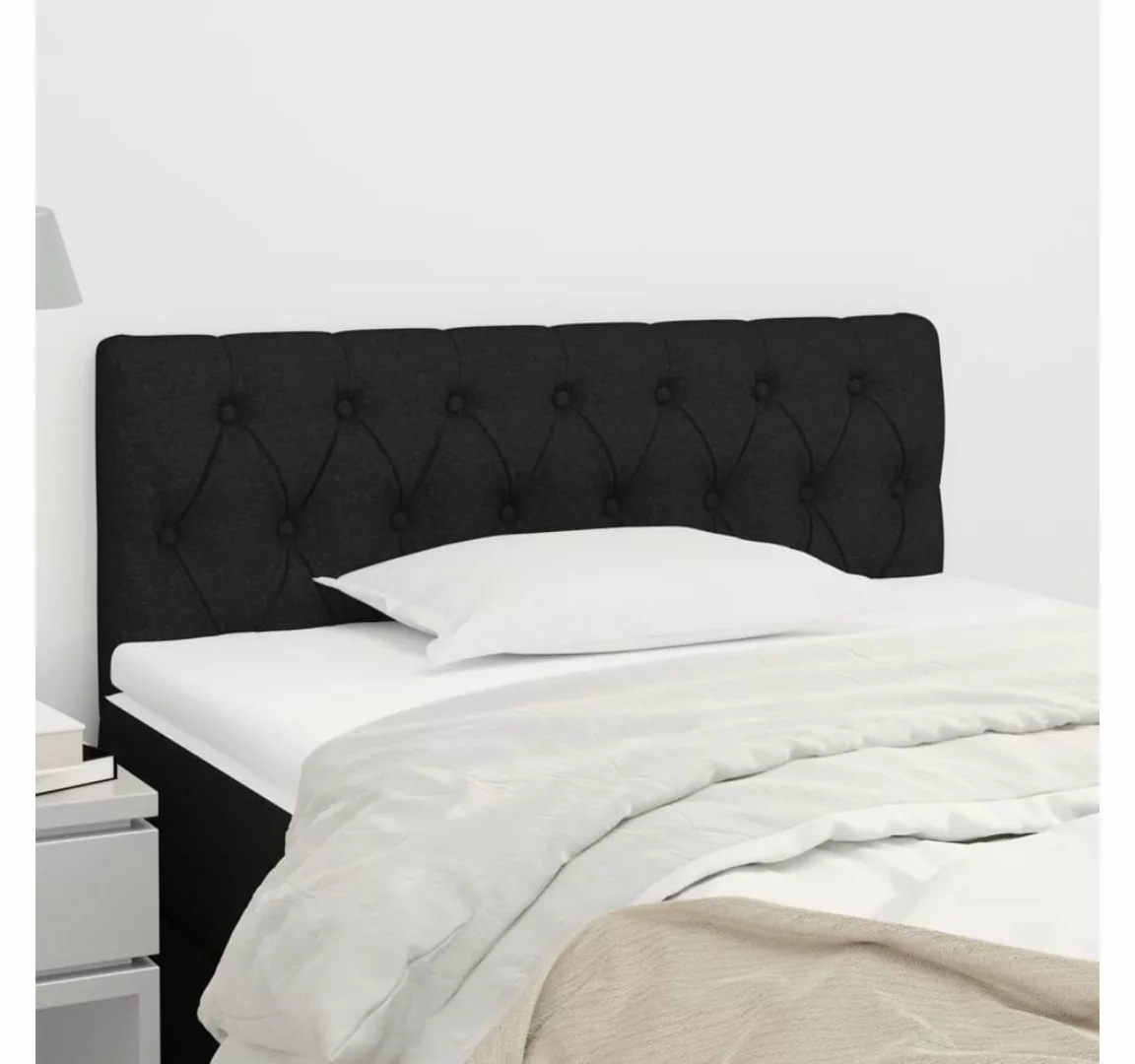 vidaXL Bett, Kopfteil Schwarz 100x7x78/88 cm Stoff günstig online kaufen