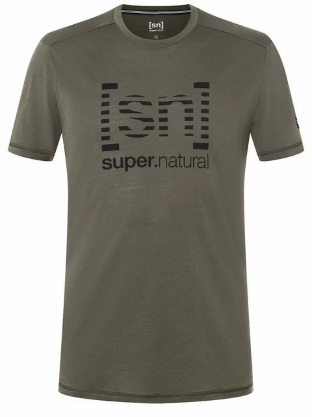 SUPER.NATURAL T-Shirt für Herren, Merino GRID LOGO gestreift, atmungsaktiv günstig online kaufen