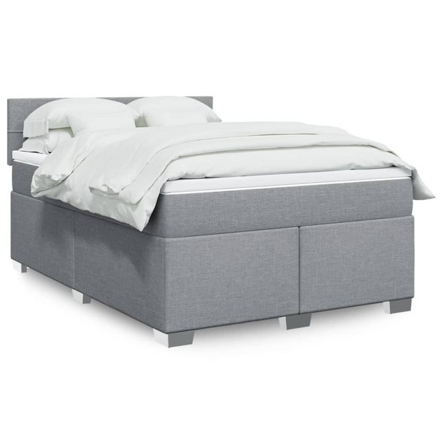 vidaXL Boxspringbett mit Matratze Hellgrau 160x200 cm Stoff2100011 günstig online kaufen