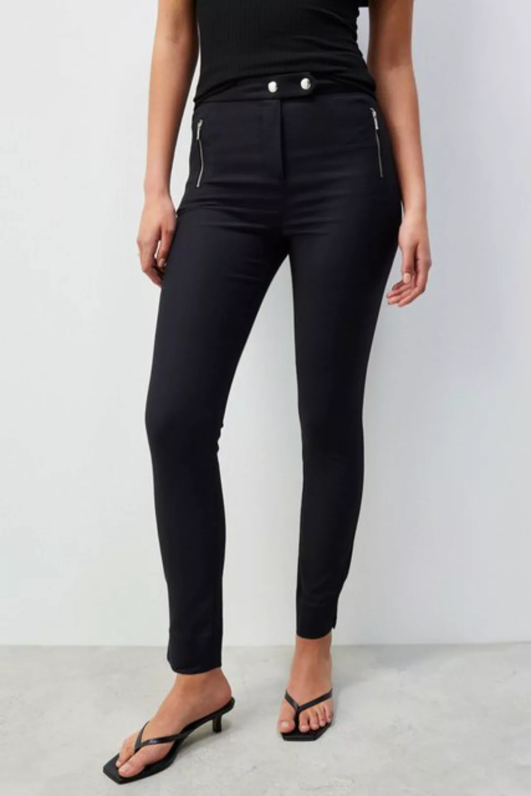 Next Stoffhose Skinny Fit Hose mit Reißverschluss, Kurzgröße (1-tlg) günstig online kaufen