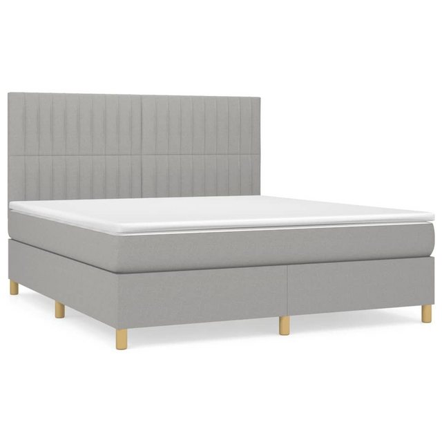 vidaXL Bettgestell Boxspringbett mit Matratze Hellgrau 160x200 cm Stoff Bet günstig online kaufen